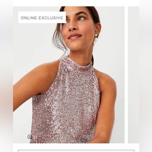Ann Taylor Sequin Halter Top